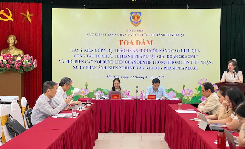 Góp ý dự thảo đề án nâng cao hiệu quả công tác tổ chức thi hành pháp luật giai đoạn 2026-2031