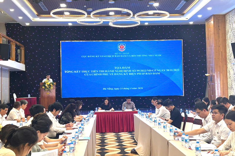Tọa đàm Tổng kết thực tiễn thi hành Nghị định số 99/2022/NĐ-CP về đăng ký biện pháp bảo đảm tại Đà Nẵng