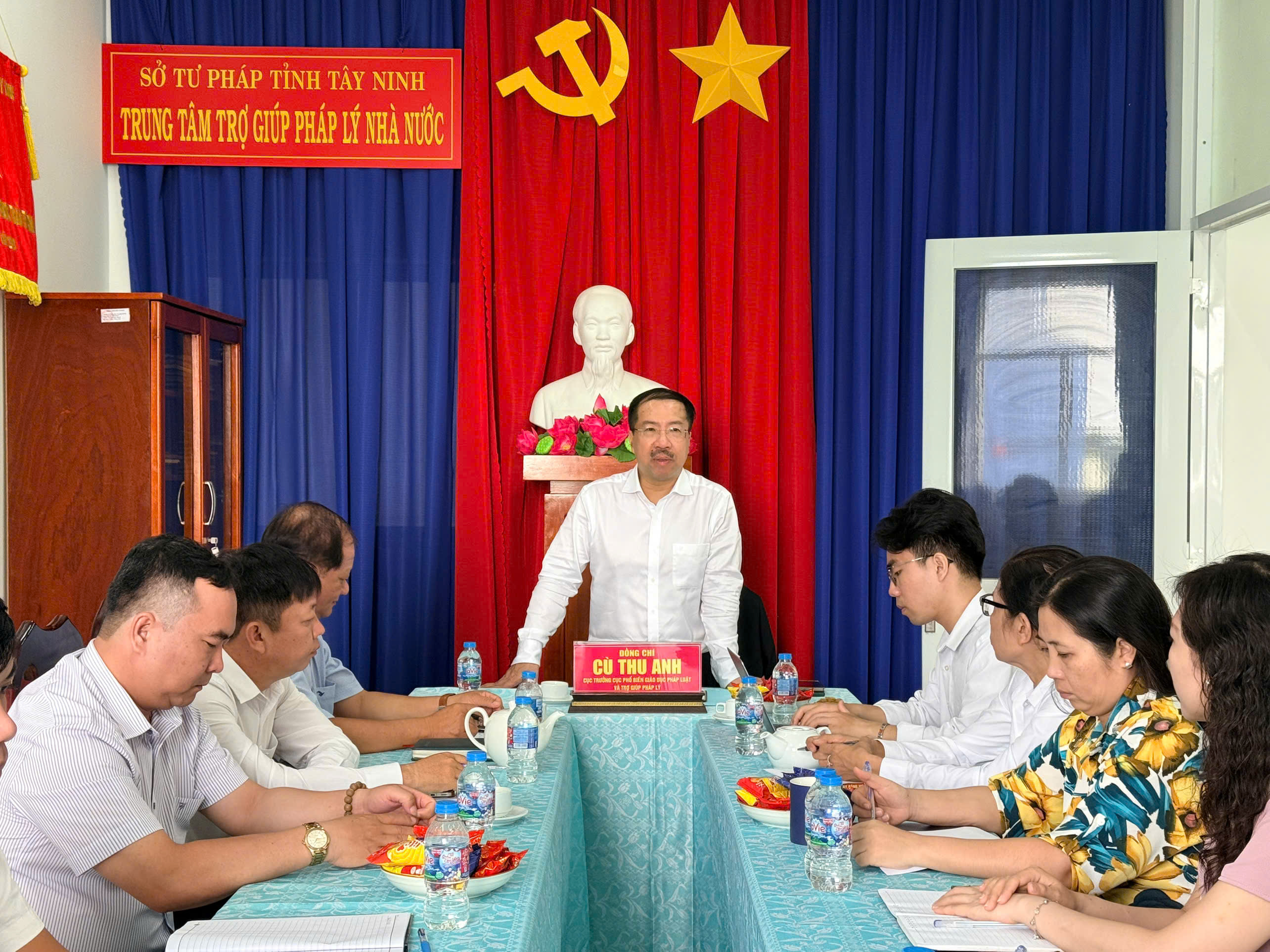 Cục Phổ biến, giáo dục pháp luật và Trợ giúp pháp lý thăm và làm việc cùng Trung tâm Trợ giúp pháp lý nhà nước tỉnh Tây Ninh sau khi thực hiện mô hình chính quyền hai cấp, sáp nhập xã, tỉnh