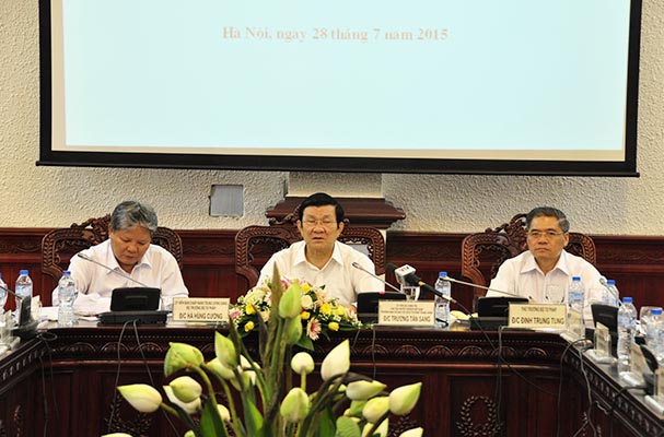 Album Chủ tịch nước Trương Tấn Sang làm việc tại Bộ Tư pháp về công tác Thi hành án dân sự