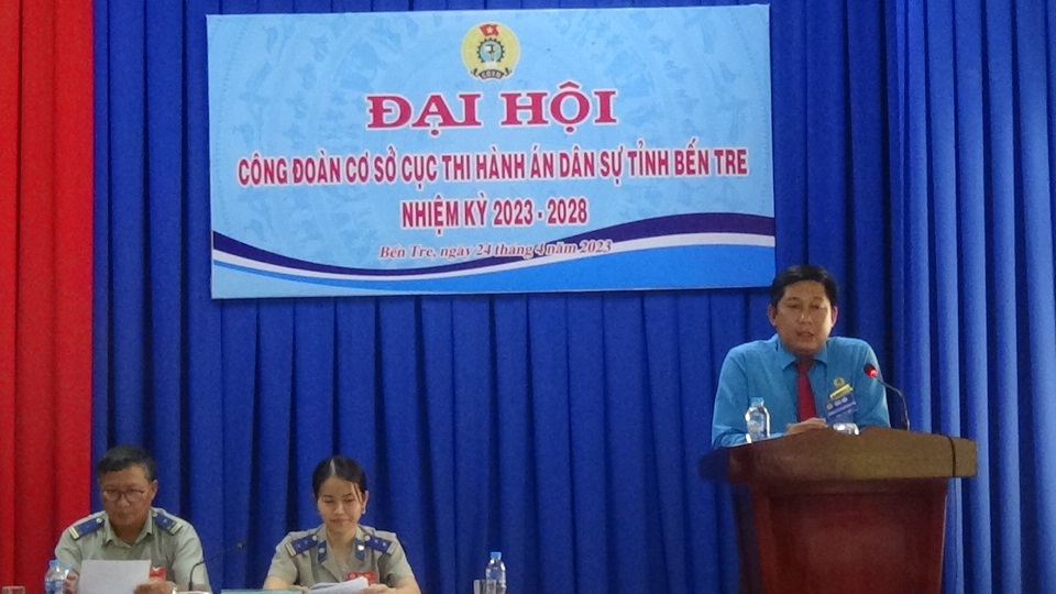 Công đoàn cơ sở Cục Thi hành án dân sự tỉnh tổ chức Đại hội Công đoàn, nhiệm kỳ 2023-2028