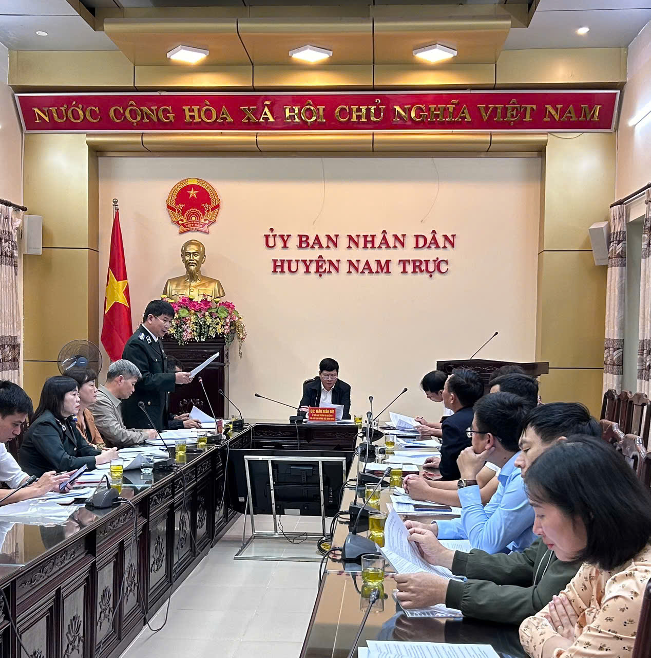 Ảnh đại diện Ban chỉ đạo THADS huyện Nam Trực tổng kết công tác năm 2024