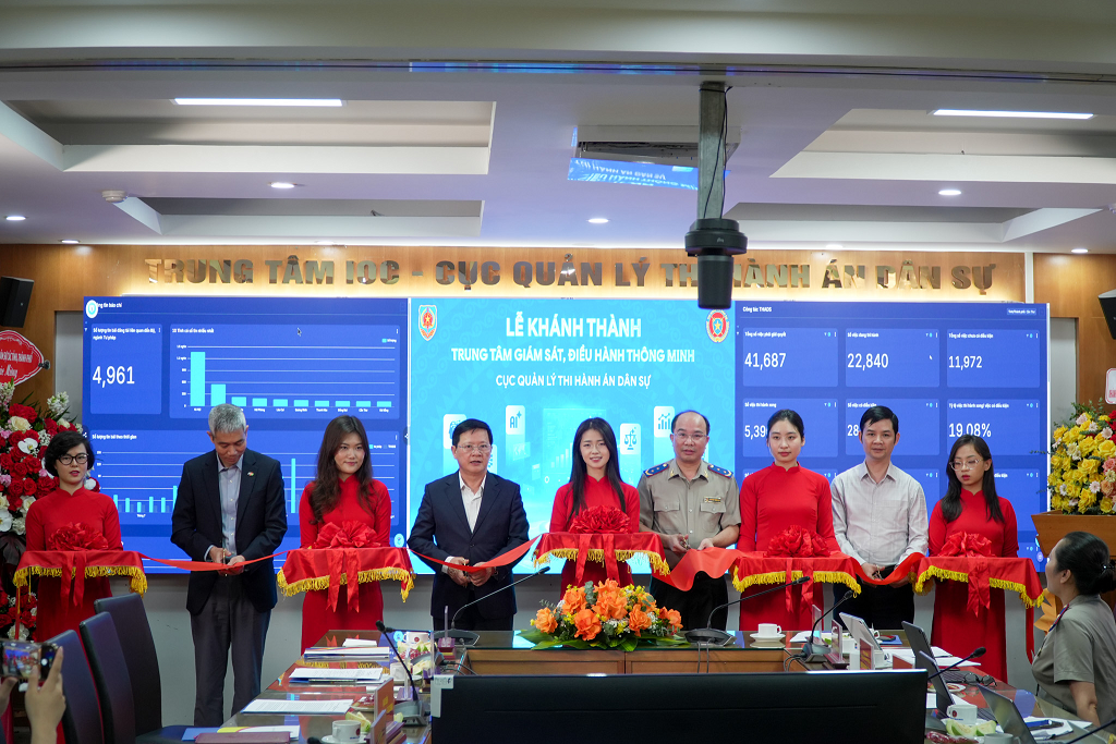 Khánh thành Trung tâm giám sát, điều hành thông minh Cục Quản lý Thi hành án dân sự, biến dữ liệu thành năng lực điều hành