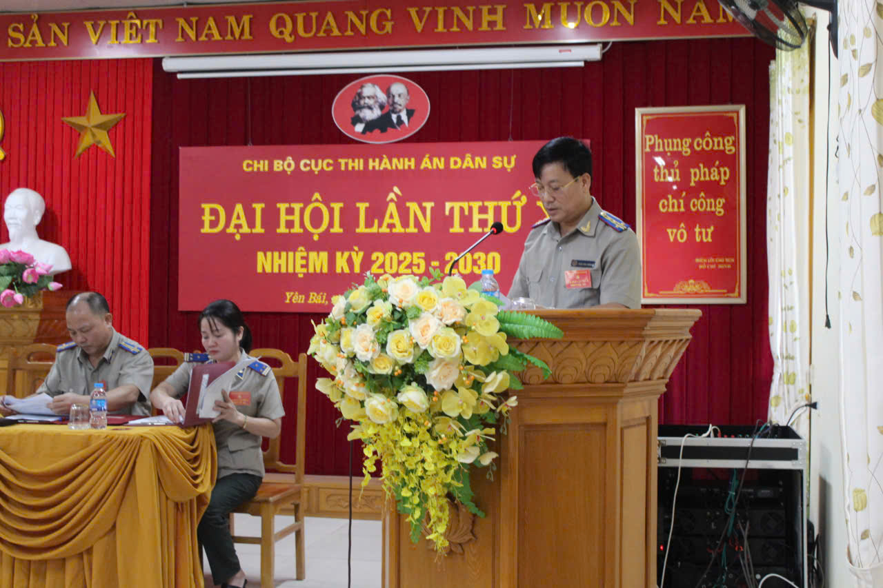 Chi bộ Cục THADS tỉnh Yên Bái tổ chức Đại hội lần thứ X nhiệm kỳ 2025-2030.