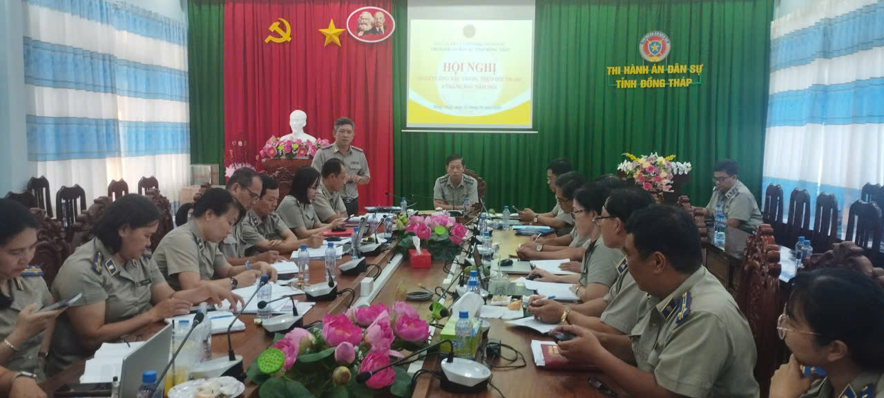 THI HÀNH ÁN DÂN SỰ TỈNH ĐỒNG THÁP TỔ CHỨC HỘI NGHỊ SƠ KẾT CÔNG TÁC THI HÀNH ÁN DÂN SỰ, THEO DÕI THI HÀNH ÁN HÀNH CHÍNH 6 THÁNG ĐẦU NĂM 2026