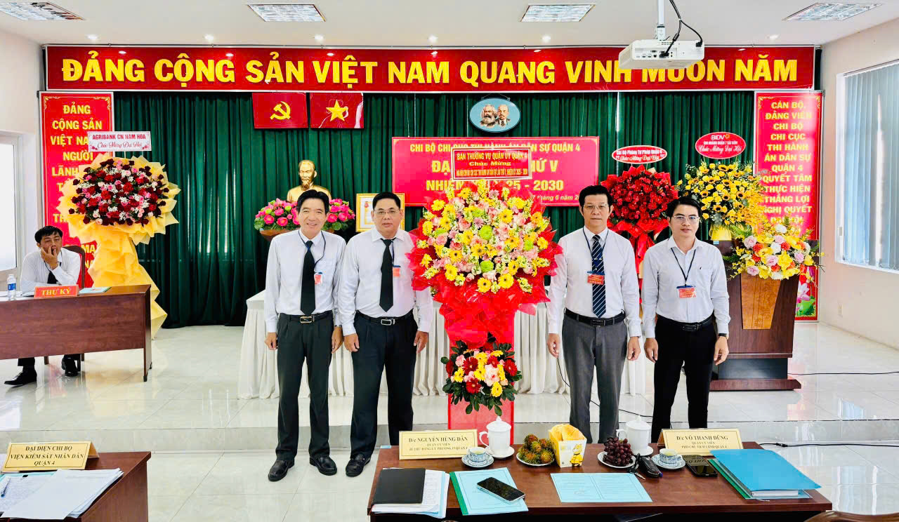 CHI BỘ CHI CỤC THADS QUẬN 4: TỔ CHỨC ĐẠI HỘI CHI BỘ LẦN THỨ V, NHIỆM KỲ 2025 - 2030