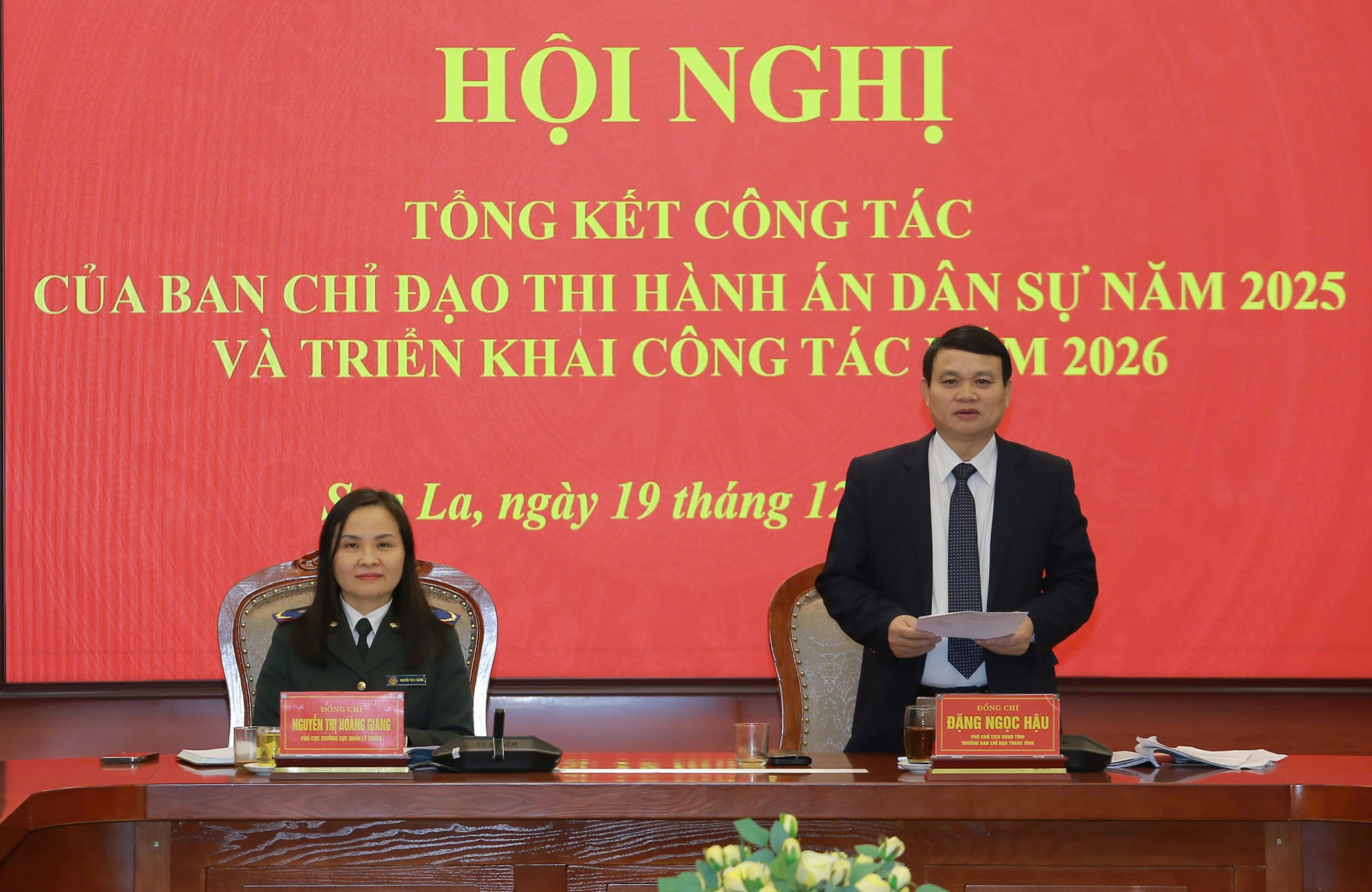 Thi hành án dân sự tỉnh Sơn La tổng kết Ban Chỉ đạo Thi hành án dân sự năm 2025, triển khai công tác năm 2026
