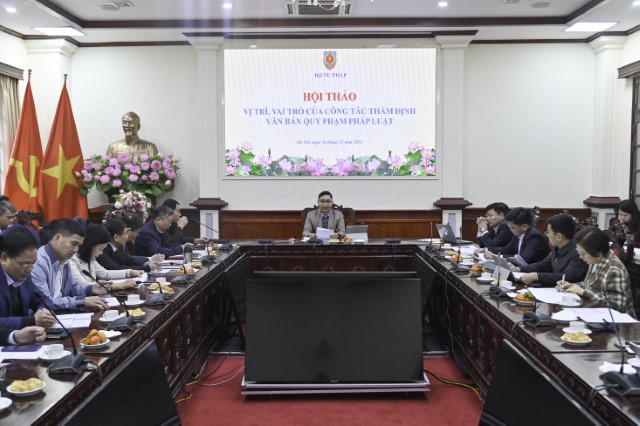 Hội thảo “Vị trí, vai trò của công tác thẩm định văn bản quy phạm pháp luật”