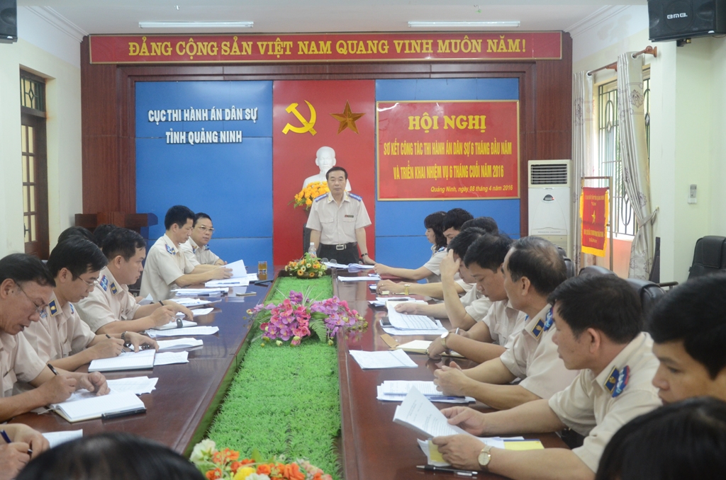 HỘI NGHỊ SƠ KẾT CÔNG TÁC THI HÀNH ÁN DÂN SỰ 6 THÁNG ĐẦU VÀ TRIỂN KHAI NHIỆM VỤ 6 THÁNG CUỐI NĂM 2016
