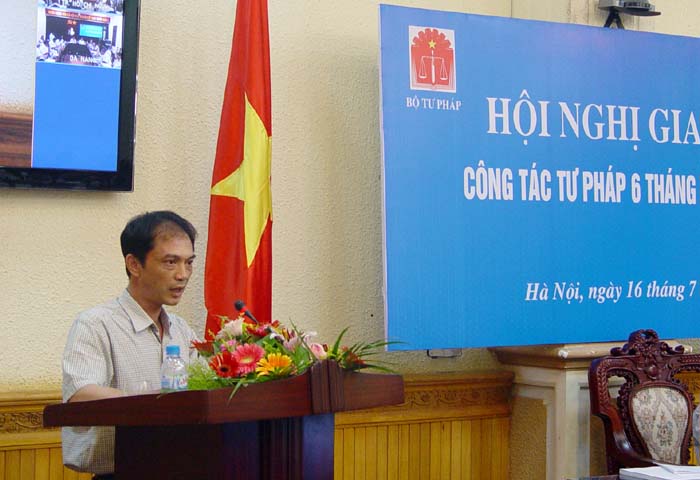 Cục trưởng Cục CNTT Nguyễn Tiến Dũng phát biểu