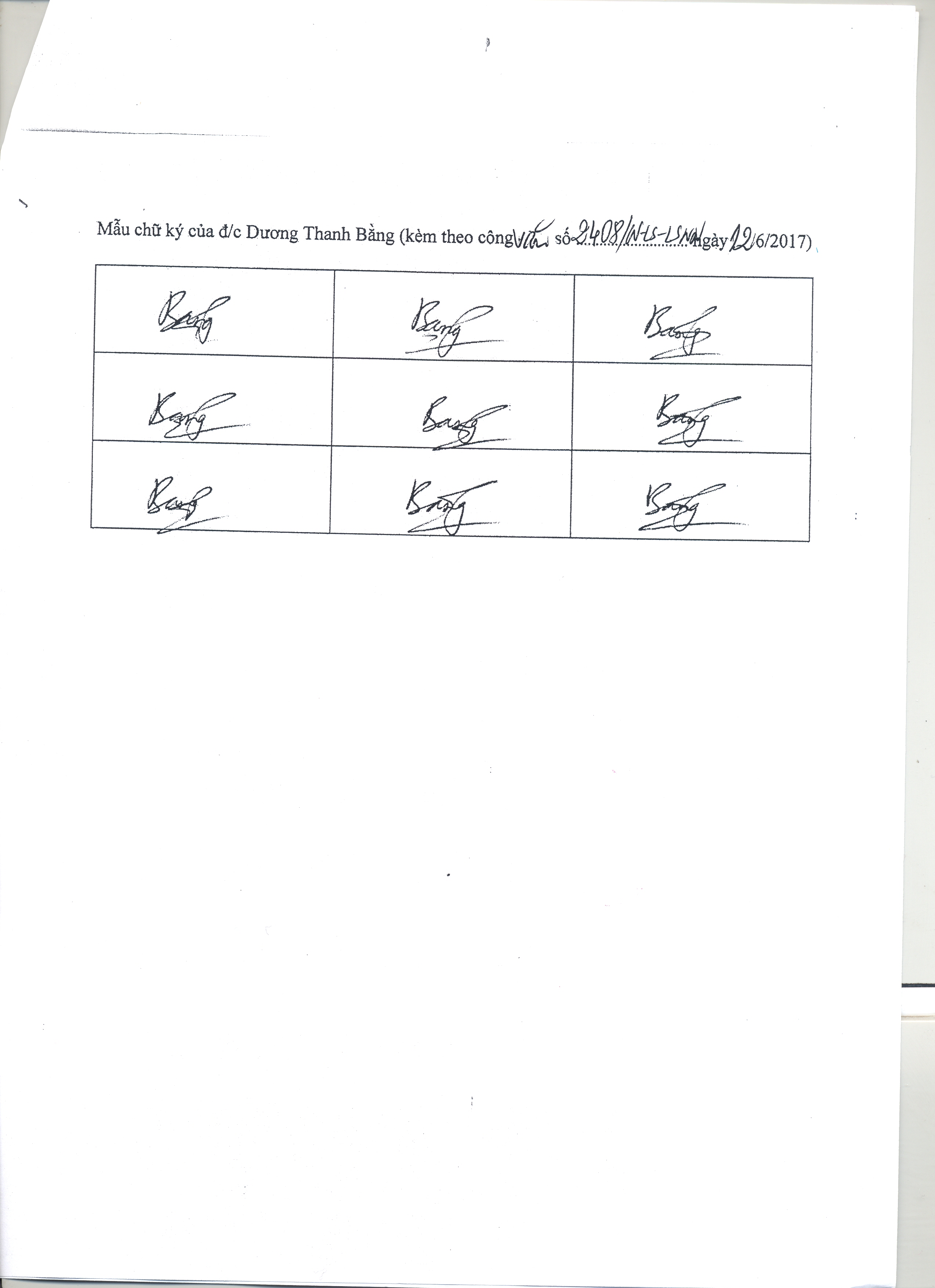 Bộ Ngoại giao đồng ý chấp thuận: Đồng chí Dương Thanh Bằng - Bí thư thứ nhất Đại sứ quán Việt Nam tại Cộng hòa Italia, được ủy quyền ký các giấy tờ về lãnh sự