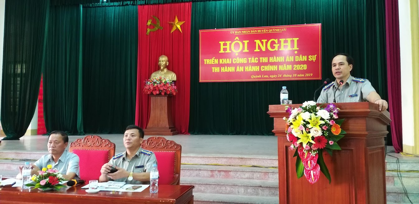Uỷ ban nhân dân huyện Quỳnh Lưu tổ chức Hội nghị triển khai công tác Thi hành án dân sự, Thi hành án hành chính năm 2020