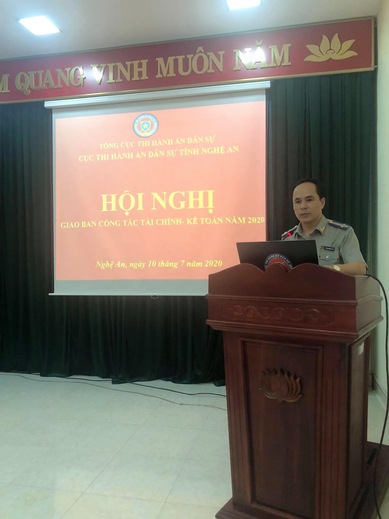 Cục Thi hành án dân sự tỉnh Nghệ An tổ chức Hội nghị giao ban công tác Kế toán năm 2020