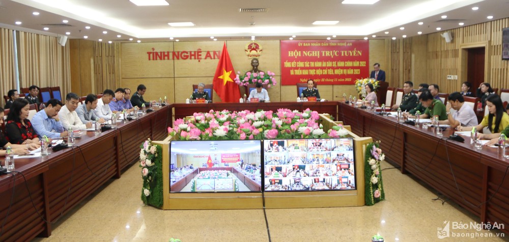 UBND TỈNH NGHỆ AN TỔ CHỨC HỘI NGHỊ TRỰC TUYẾN TỔNG KẾT CÔNG TÁC THI HÀNH ÁN DÂN SỰ, HÀNH CHÍNH NĂM 2022, TRIỂN KHAI THỰC HIỆN CHỈ TIÊU, NHIỆM VỤ NĂM 2023