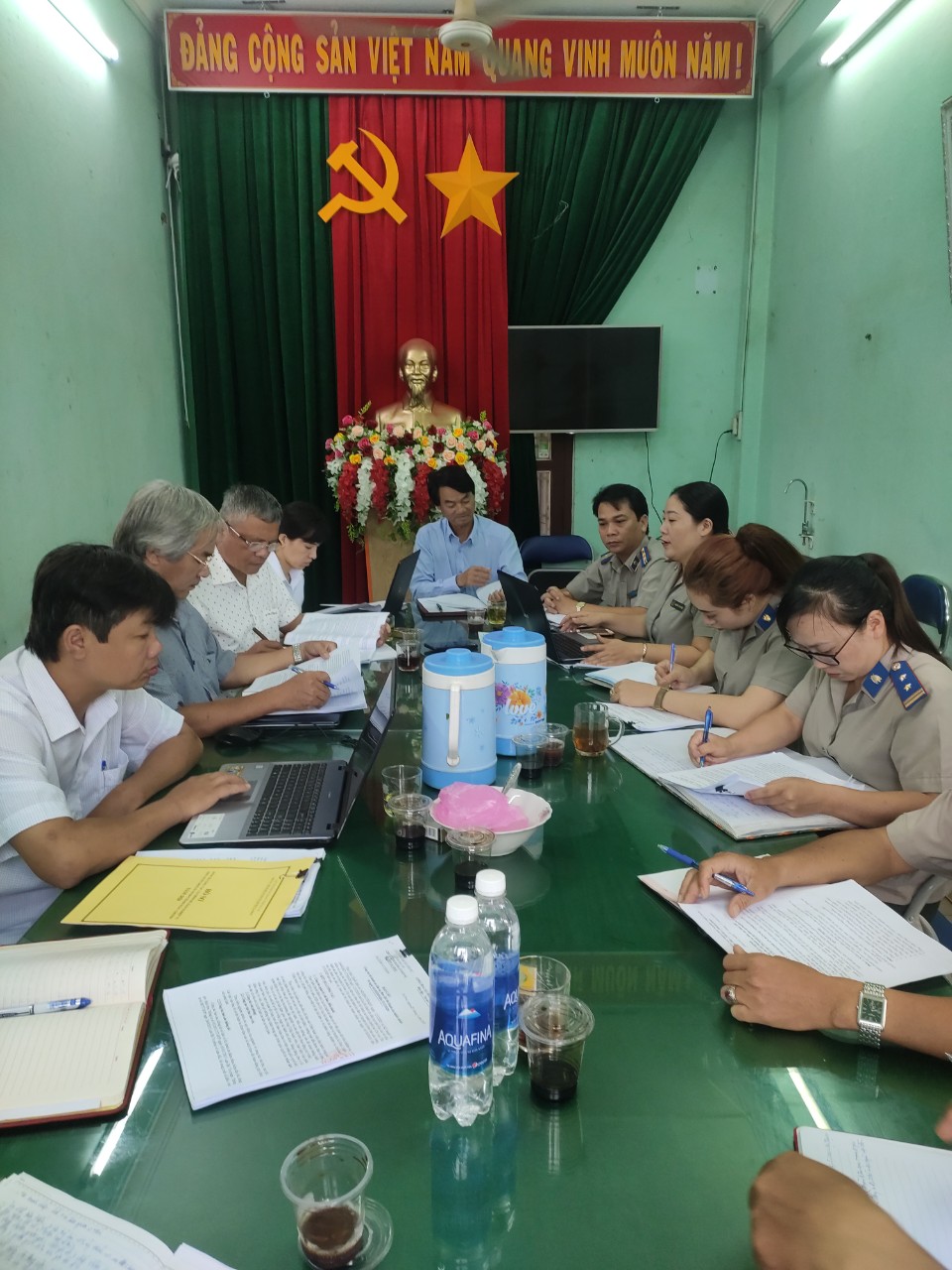 Chi cục Thi hành án dân sự huyện làm việc với Đoàn Kiểm tra-Cục Thi hành án dân sự tỉnh