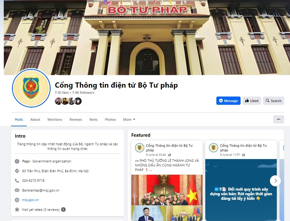 Mở rộng và đẩy mạnh phương thức truyền thông hoạt động của Bộ, ngành Tư pháp trên nền tảng mạng xã hội