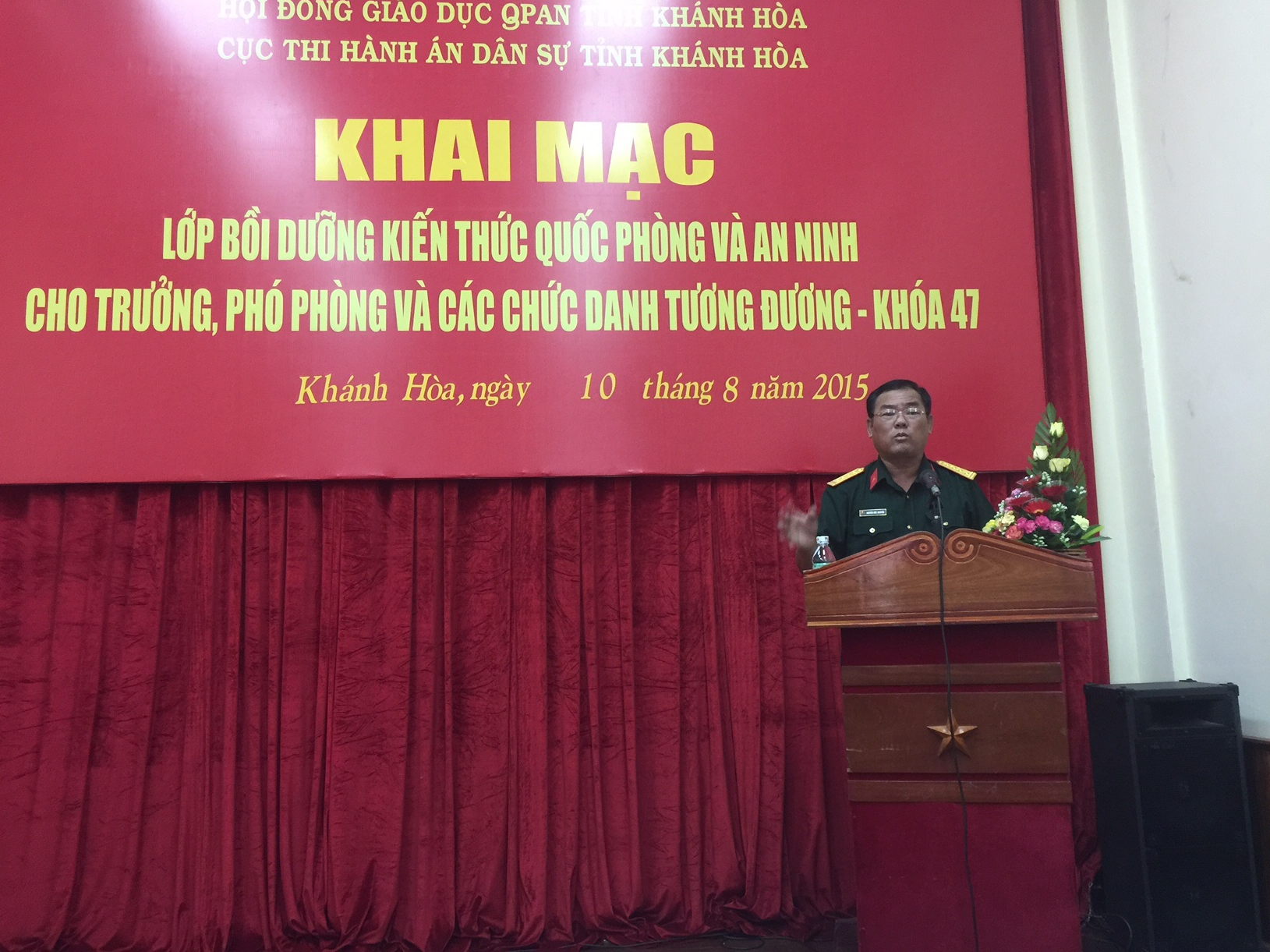 Khai giảng Lớp Bồi dưỡng kiến thức Quốc phòng - An ninh cho Trưởng, Phó Trưởng phòng và các chức danh tương đương của Cục THADS tỉnh Khánh Hòa năm 2015