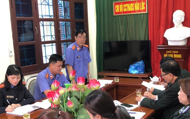 VKSND huyện kiểm sát trực tiếp tại Chi cục THADS huyện Hậu Lộc