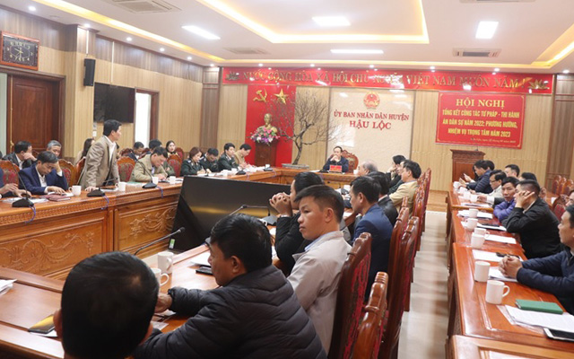 Hậu Lộc: tổng kết công tác Tư pháp, Thi hành án dân sự năm 2022, triển khai phương hướng, nhiệm vụ năm 2023