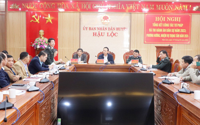 Hậu Lộc: tổng kết công tác THADS - Tư pháp năm 2023, triển khai nhiệm vụ năm 2024
