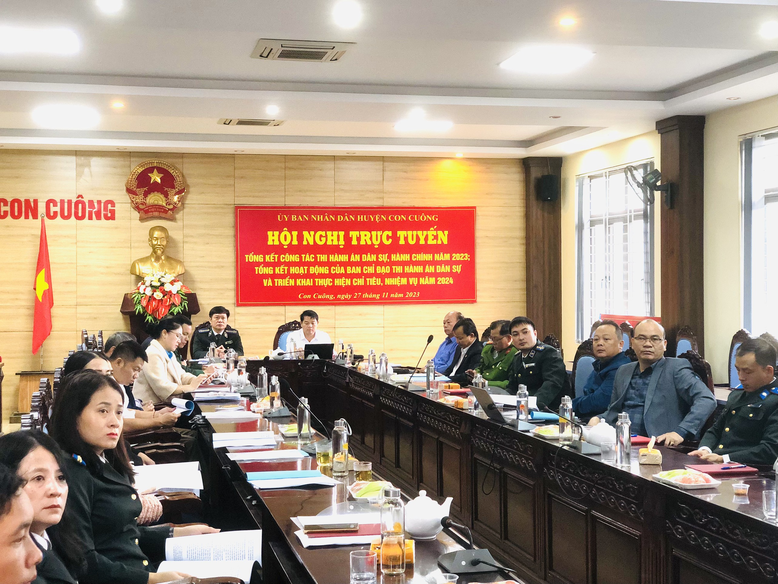 Con Cuông tham dự Hội nghị trực tuyến Tổng kết công tác thi hành án dân sự, hành chính năm 2023