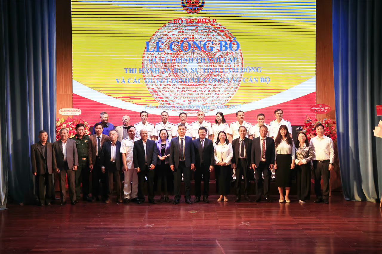 Công bố quyết định thành lập, kiện toàn bộ máy Thi hành án dân sự Lâm Đồng