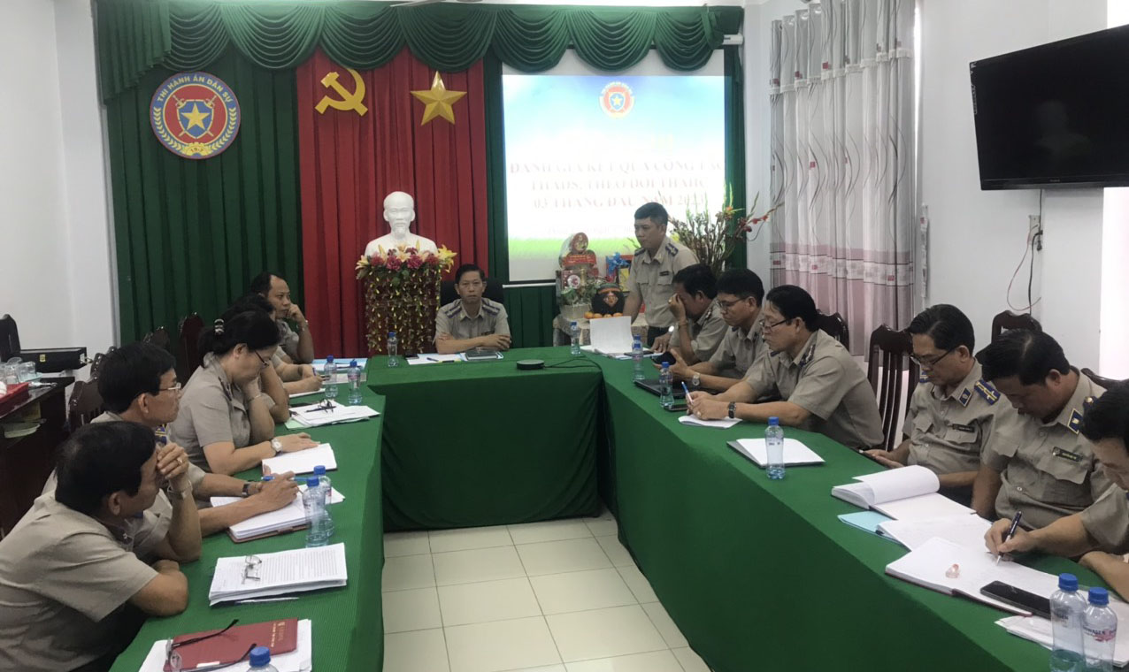 Cục Thi hành án dân sự (THADS) tỉnh Đồng Tháp tổ chức Hội nghị đánh giá kết quả công tác THADS, theo dõi THAHC quý I năm 2023