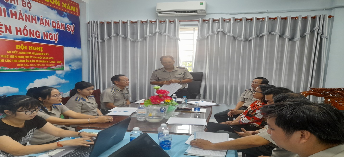 Chi bộ Chi cục Thi hành án dân sự huyện Châu Thành tổ chức Hội nghị giữa nhiệm kỳ thực hiện Nghị quyết Đại hội đảng viên nhiệm kỳ 2020 - 2025