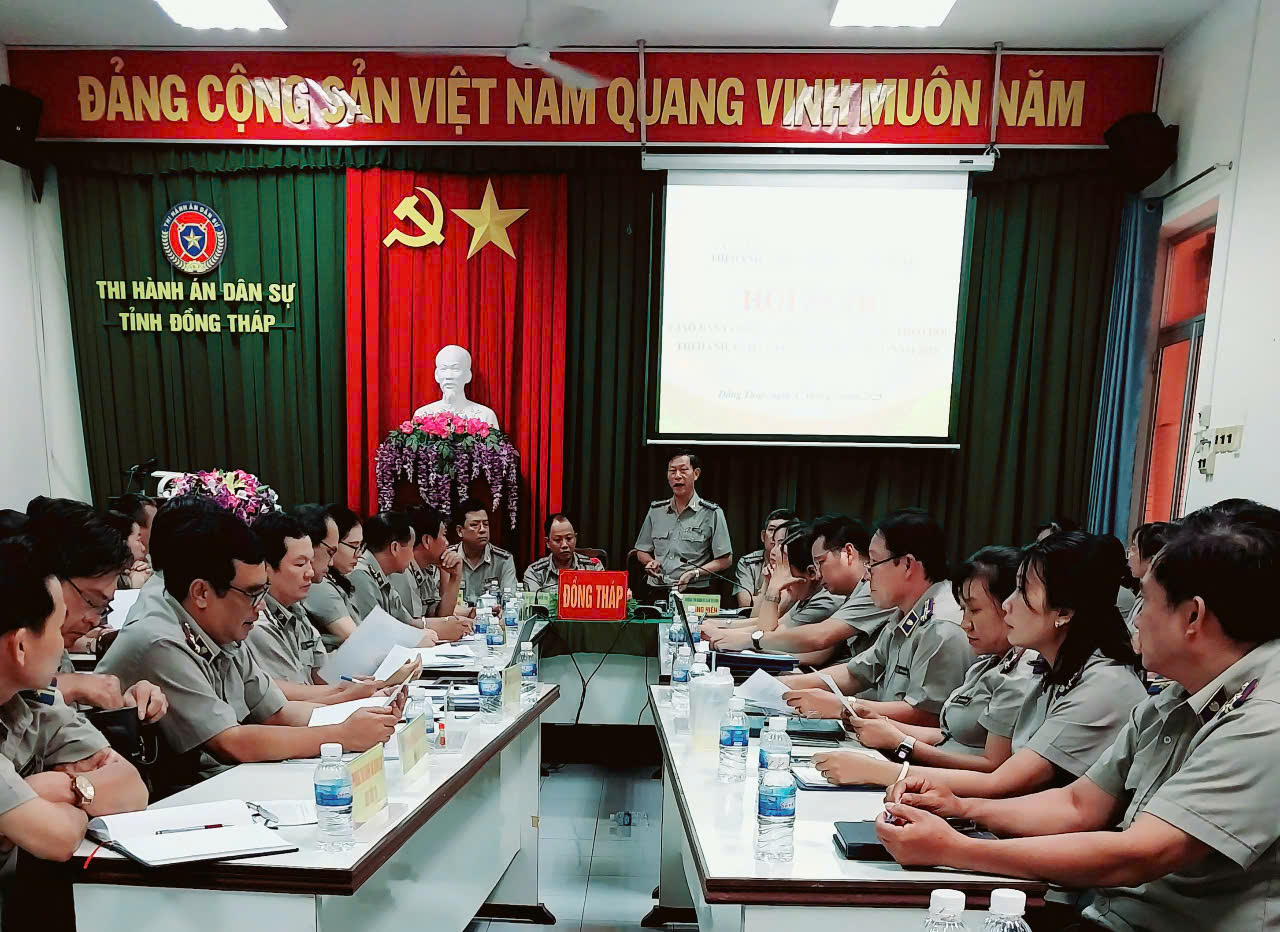 Hội nghị giao ban công tác 9 tháng đầu năm 2025 của THADS tỉnh Đồng Tháp tổ chức sau khi thành lập trên cơ sở tổ chức lại các cơ quan THADS trên địa bàn tỉnh Đồng Tháp và tỉnh Tiền Giang trước khi sắp xếp và ôn lại kỷ niệm 79 năm truyền thống THADS