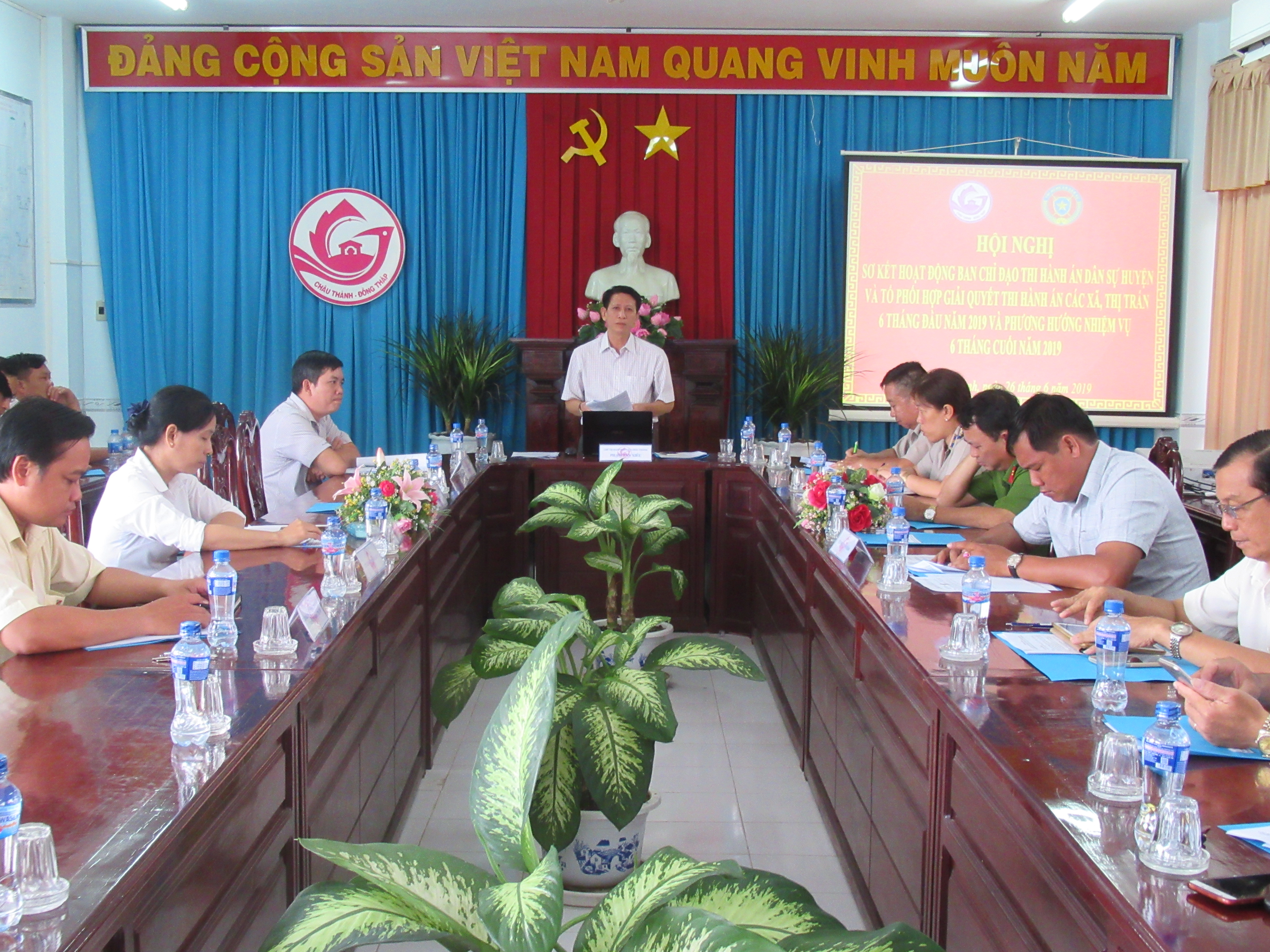 Châu Thành - Sơ kết hoạt động Ban chỉ đạo THADS Huyện và Tổ phối hợp giải quyết THADS các xã, thị trấn 6 tháng đầu năm 2019