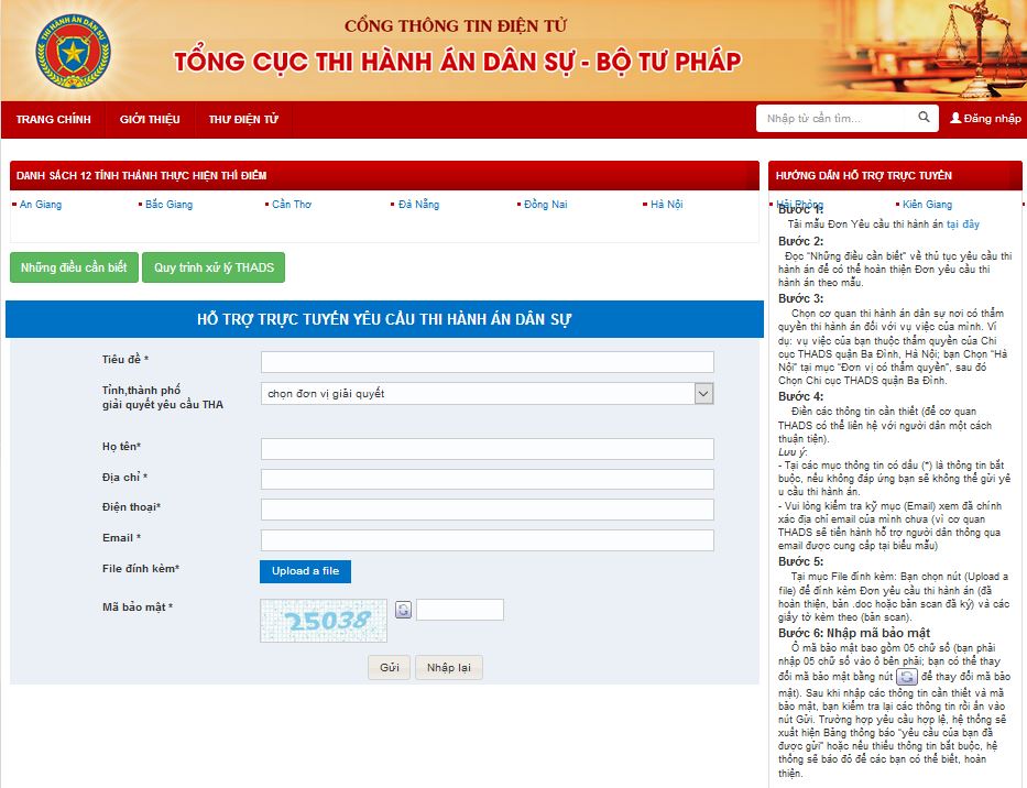 Triển khai hỗ trợ trực tuyến và cơ chế một cửa trong công tác thi hành án dân sự trên toàn quốc