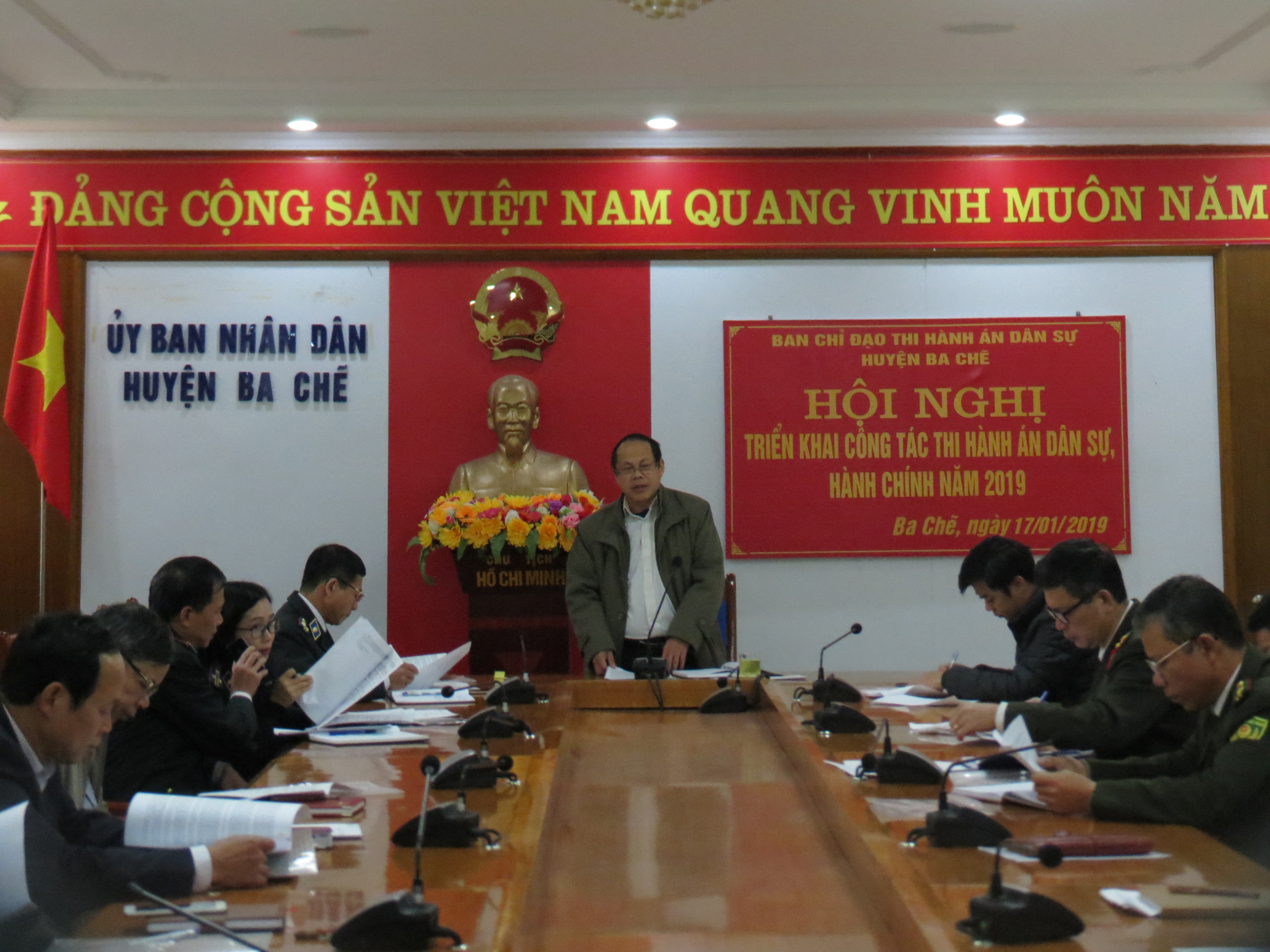 BAN CHỈ ĐẠO THI HÀNH ÁN DÂN SỰ HUYỆN BA CHẼ TRIỂN KHAI CÔNG TÁC THI HÀNH ÁN DÂN SỰ, HÀNH CHÍNH NĂM 2019.