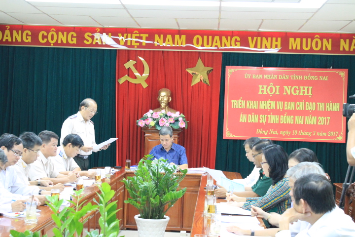 Ban Chỉ đạo thi hành án dân sự tỉnh Đồng Nai tổ chức Hội nghị đánh giá tình hình, kết quả thực hiện công tác THADS năm 2016, phương hướng, nhiệm vụ năm 2017.