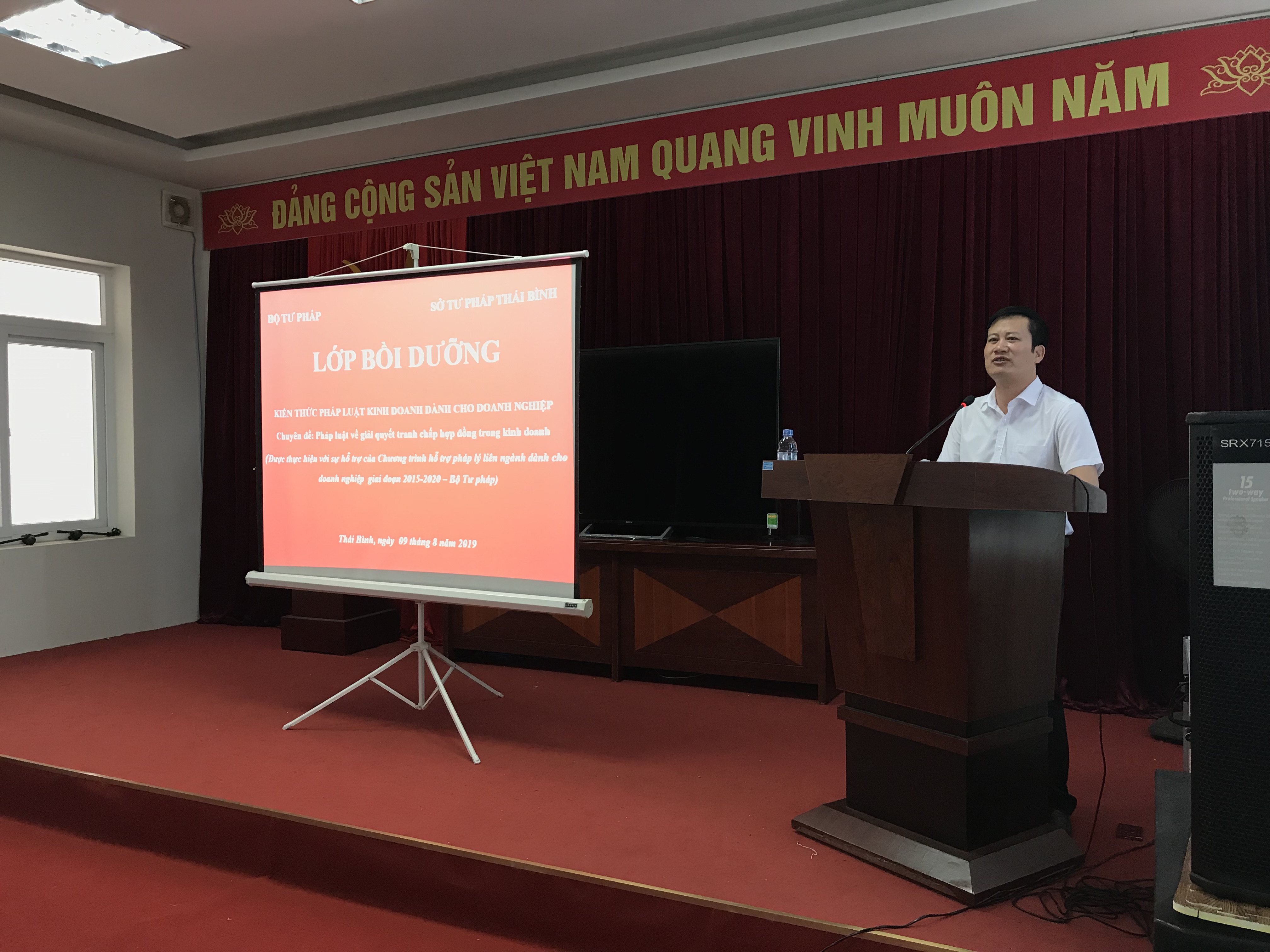 SỞ TƯ PHÁP THÁI BÌNH TỔ CHỨC LỚP BỒI DƯỠNG KIẾN THỨC PHÁP LUẬT KINH DOANH CHO DOANH NGHIỆP NĂM 2019