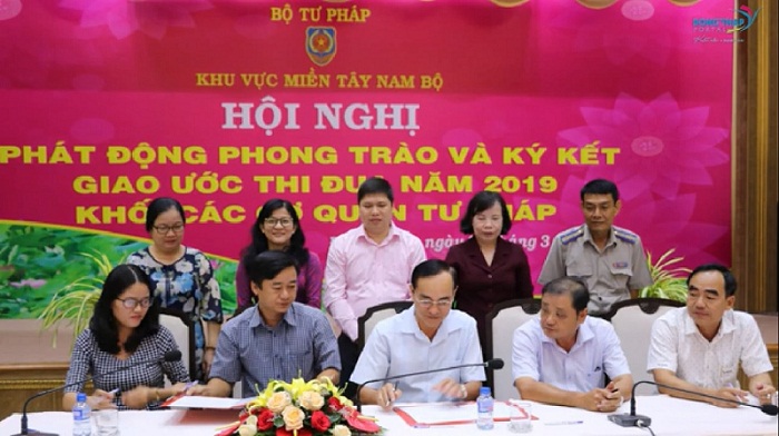 Khu vực thi đua khối cơ quan Tư pháp các tỉnh Miền Tây Nam Bộ quyết tâm thi đua phấn đấu hoàn thành các chỉ tiêu đề ra năm 2019