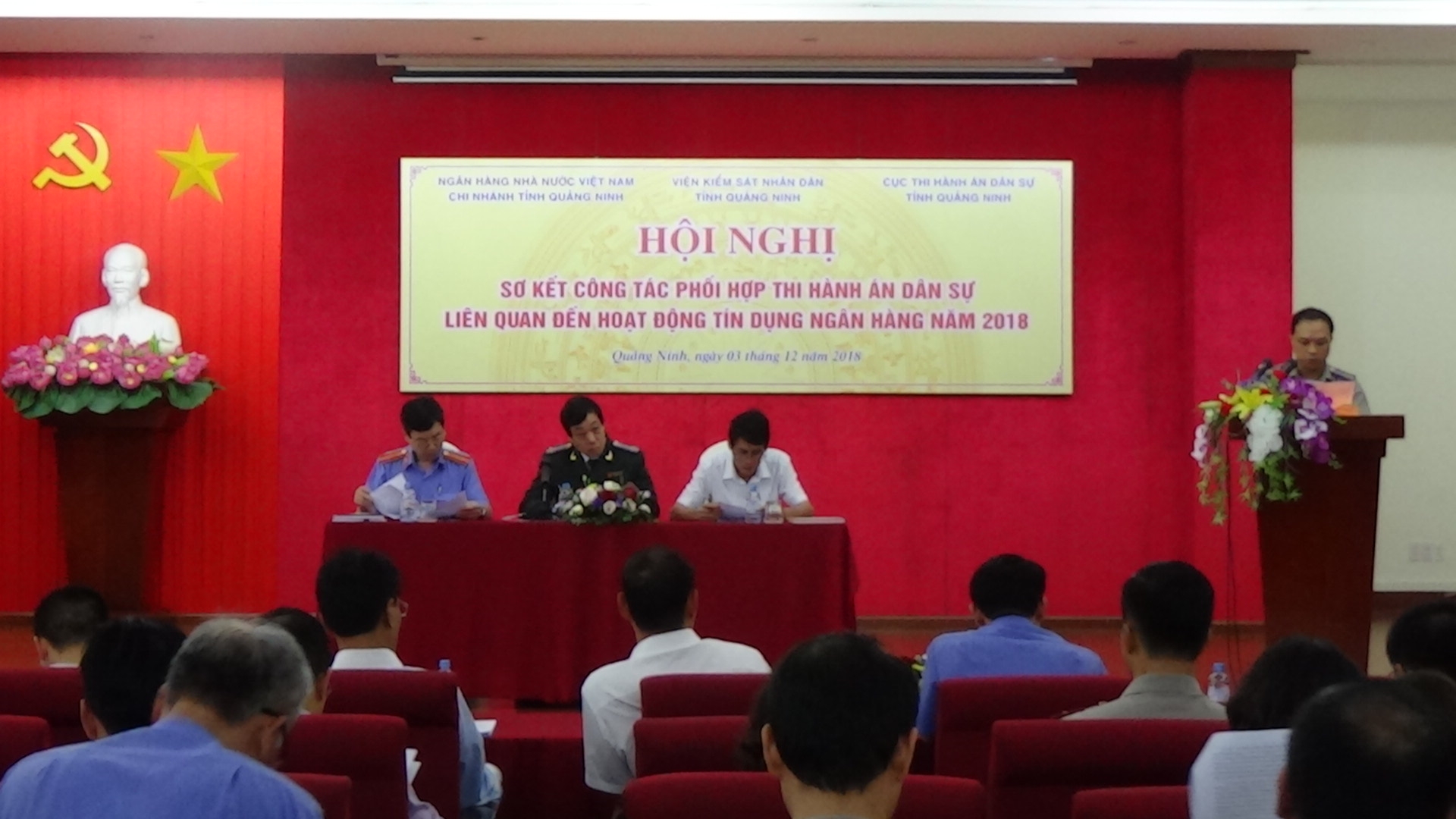 Hội nghị sơ kết công tác phối hợp thi hành án dân sự liên quan đến hoạt động tín dụng ngân hàng năm 2018.