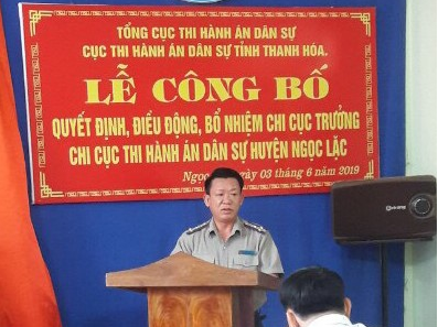 LỄ CÔNG BỐ CÁC QUYẾT ĐỊNH ĐIỀU ĐỘNG, BỔ NHIỆM CHI CỤC TRƯỞNG CHI CỤC THADS HUYỆN QUAN SƠN VÀ HUYỆN NGỌC LẶC