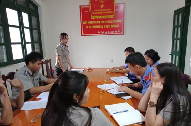 Kiểm sát trực tiếp hoạt động THADS tại Chi cục THADS huyện Như Thanh