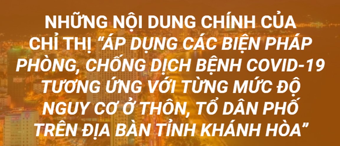 Những nội dung chính của Chỉ thị "Áp dụng các biện pháp phòng, chống dịch bệnh Covid-19 tương ứng với từng mức độ nguy cơ ở thôn, tổ dân phố trên địa bàn tỉnh Khánh Hòa"