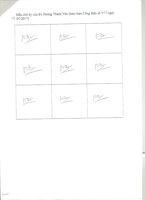 Bộ Ngoại giao đồng ý chấp thuận: Đồng chí Hoàng Thanh Vân - Bí thư thứ ba Đại sứ quán Việt Nam tại Liên hiệp Vương quốc Anh và Bắc Ailen, được ủy quyền ký các giấy tờ về lãnh sự