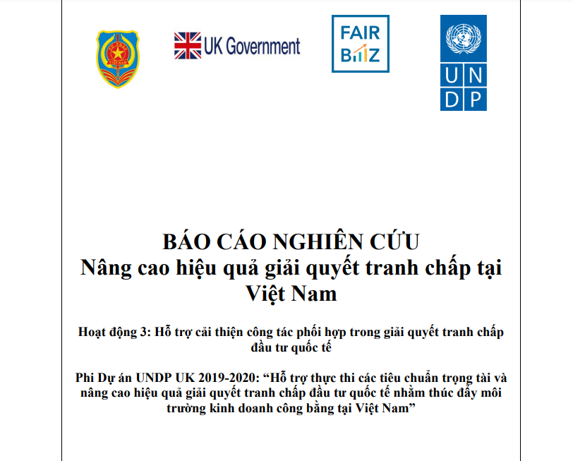 Báo cáo nghiên cứu nâng cao hiệu quả giải quyết tranh chấp tại Việt Nam trong khuôn khổ Dự án UNDP UK 2019 - 2020
