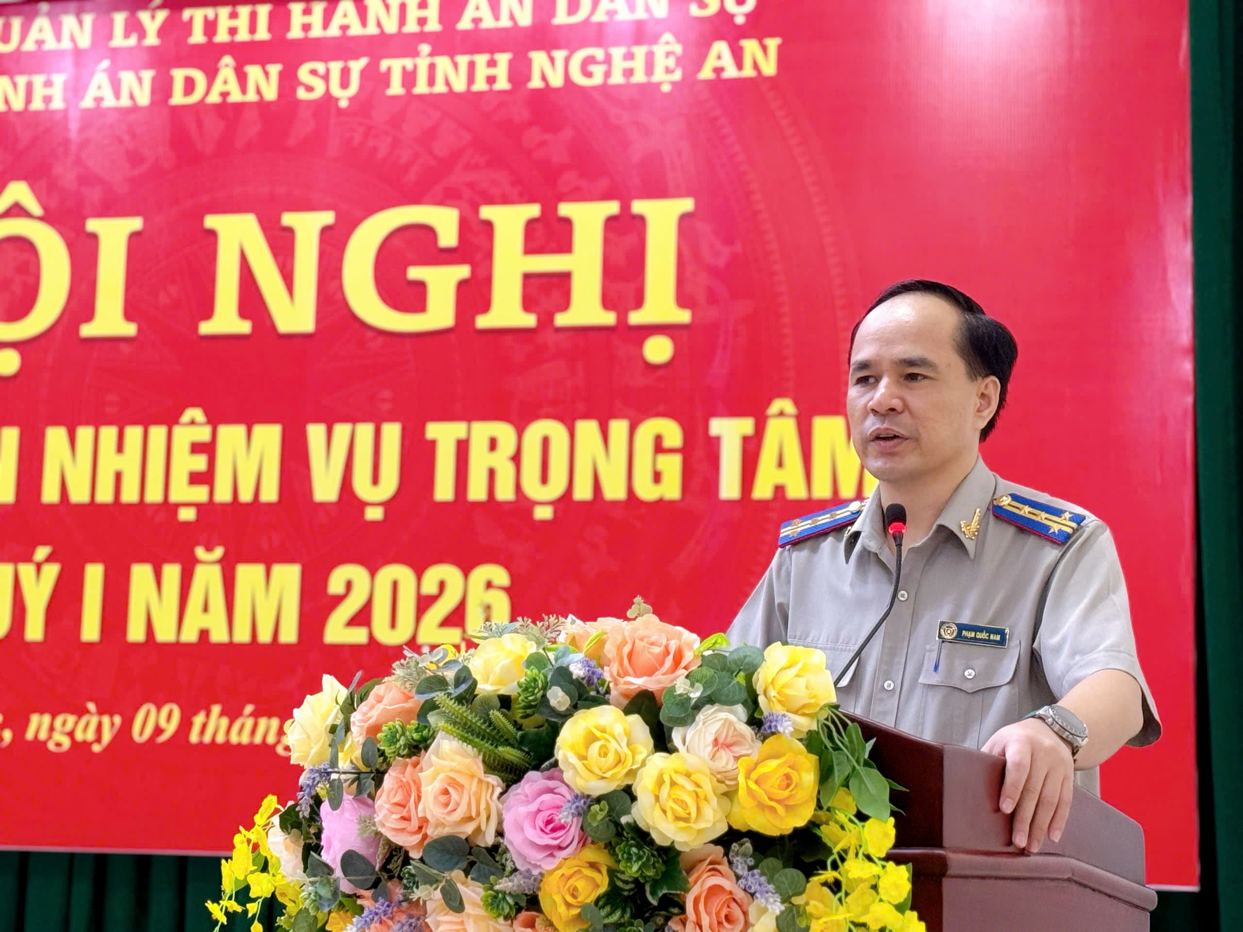 Thi hành án dân sự tỉnh Nghệ An tổ chức Hội nghị triển khai nhiệm vụ trọng tâm quý I năm 2026