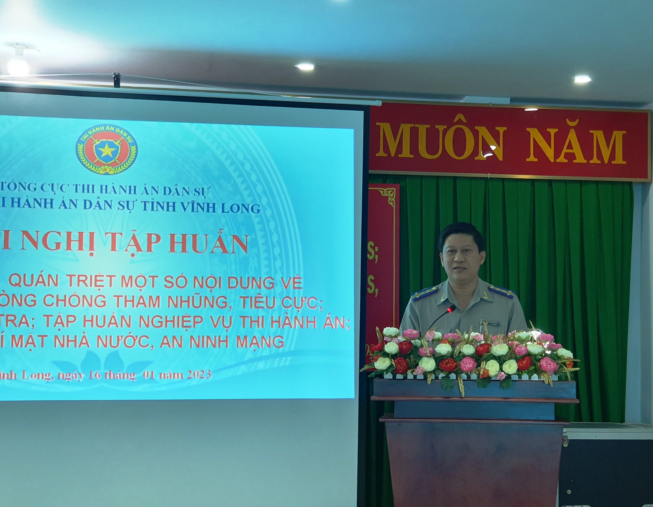 Hội nghị tập huấn triển khai, quán triệt một số nội dung về công tác phòng chống tham nhũng, tiêu cực; Công tác kiểm tra; Tập huấn nghiệp vụ thi hành án dân sự; Bảo vệ bí mật Nhà nước, an ninh mạng năm 2023.