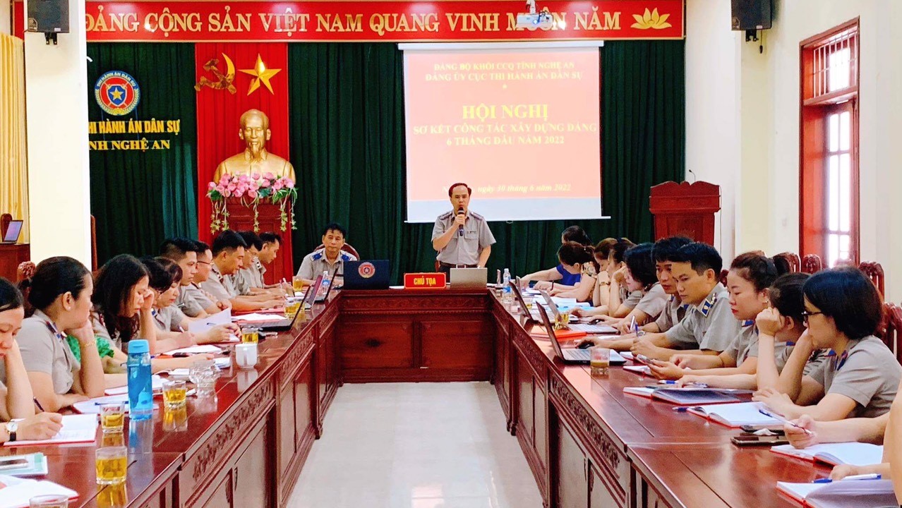 Đảng bộ Cục Thi hành án dân sự tỉnh tổ chức Hội nghị sơ kết công tác xây dựng Đảng 6 tháng đầu năm 2022