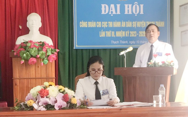 Đại hội Công đoàn Chi cục THADS huyện Thạch Thành lần thứ III, nhiệm kỳ 2023-2028