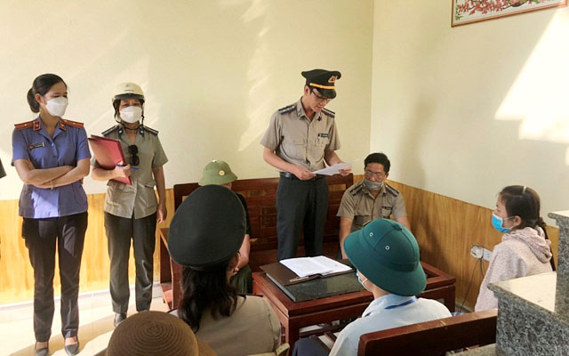 Chi cục THADS huyện Thiệu Hóa cưỡng chế, kê biên tài sản