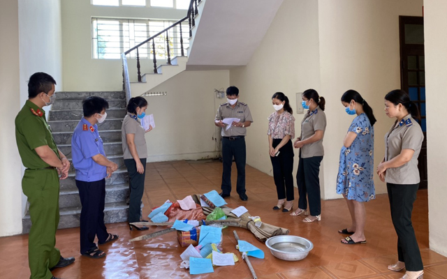 Chi cục THADS huyện Thọ Xuân tiêu hủy vật chứng thi hành án