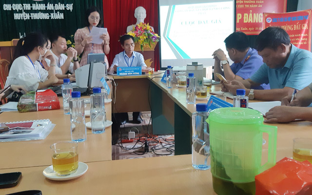 Chi cục THADS huyện Thường Xuân bán đấu giá tài sản thi hành án thành công