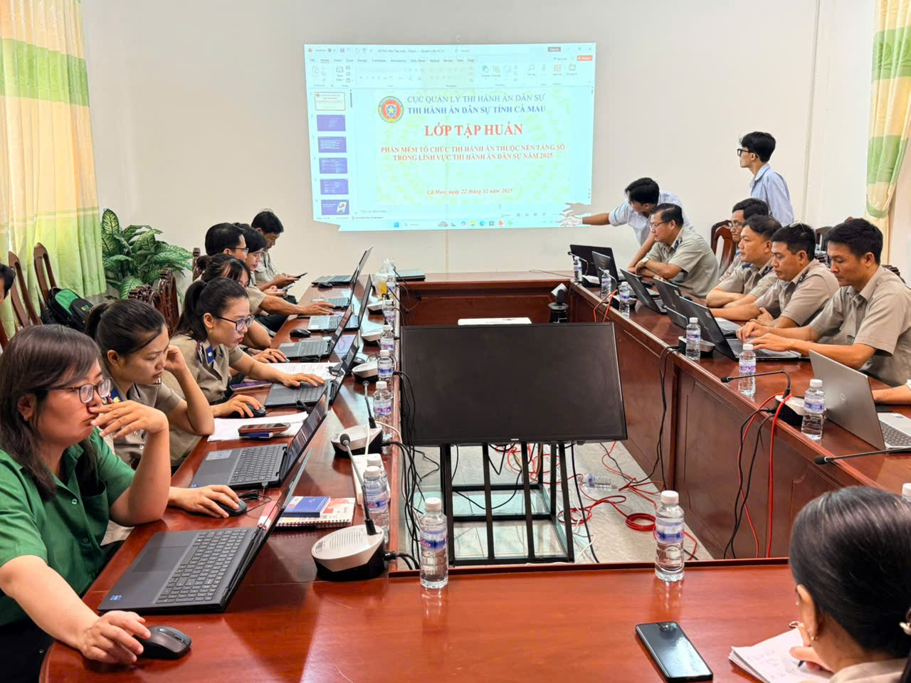 Thi hành án dân sự tỉnh Cà Mau, tổ chức triển khai tập huấn Phần mềm Tổ chức thi hành án