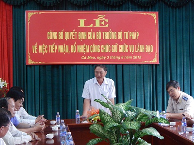 Cục Thi hành án dân sự tỉnh Cà Mau công bố Quyết định bổ nhiệm Phó Cục trưởng